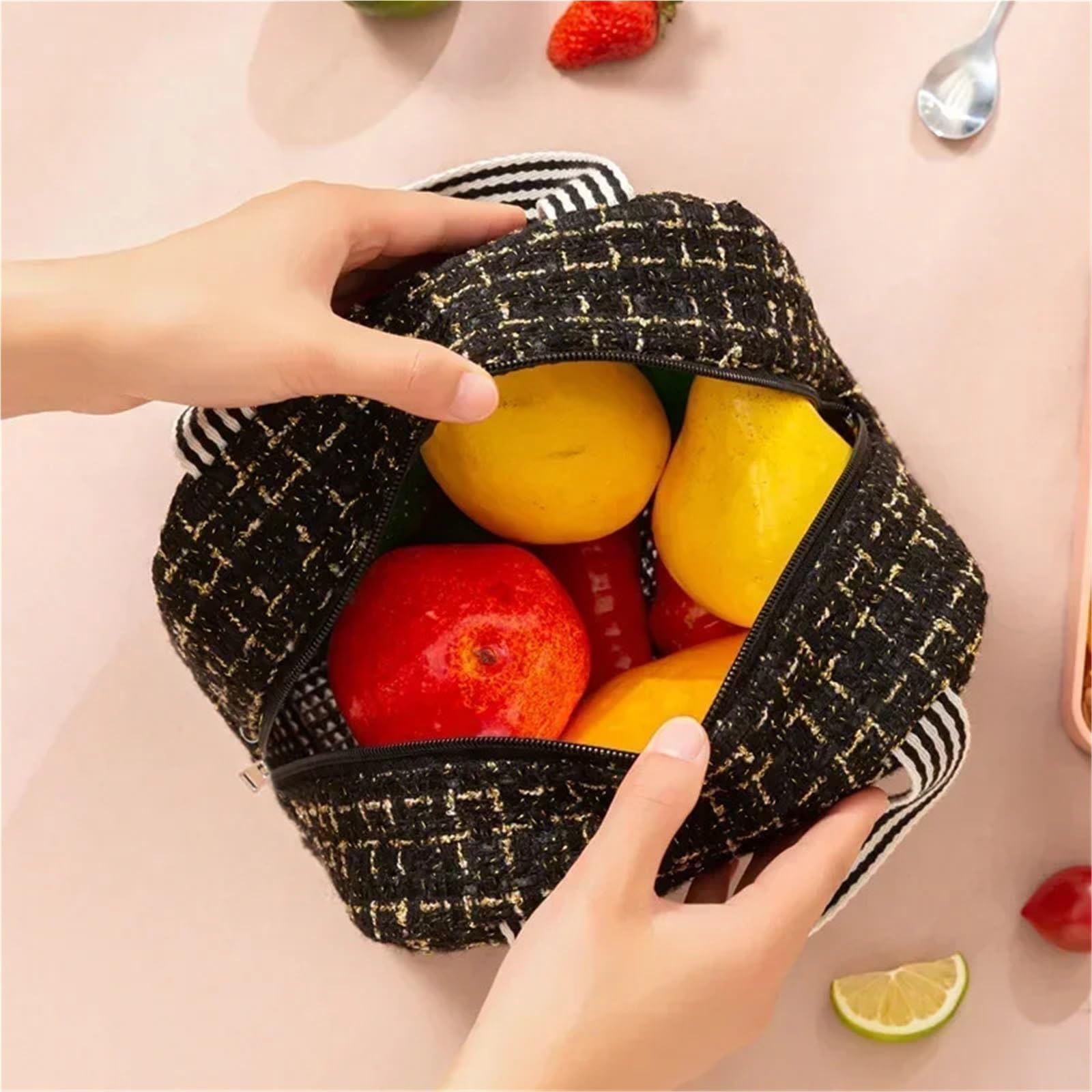 Borsa termica alla moda per uomo e donna, borsa termica per il pranzo, borsa termica per picnic, borsa termica per picnic, borsa termica (nero)