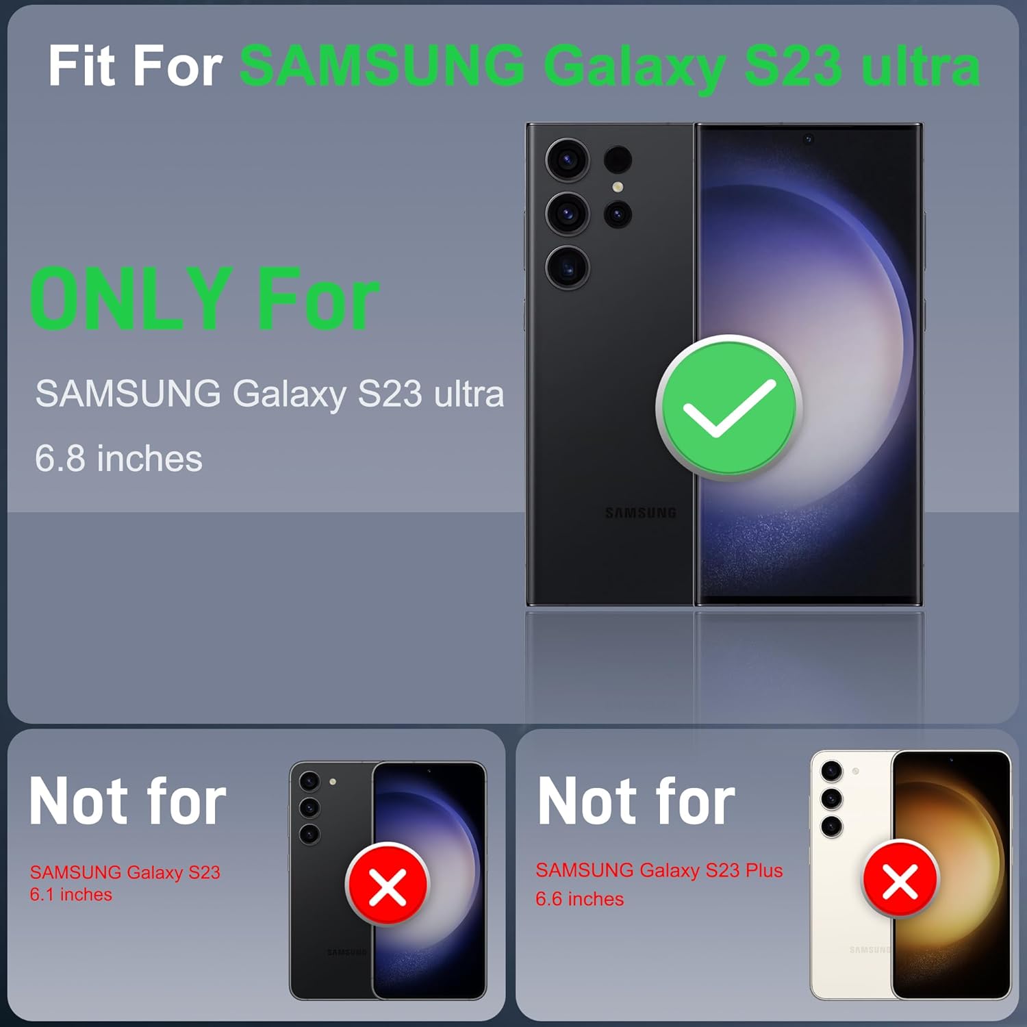 for Samsung Galaxy S23 Ultra Case with [2 Pack] HD Screen Protector, [Military-Grade] Shockproof Dust/Drop Proof 3-Layer Full Body Protection Heavy Duty Case for S23 Ultra, Black - Image 3