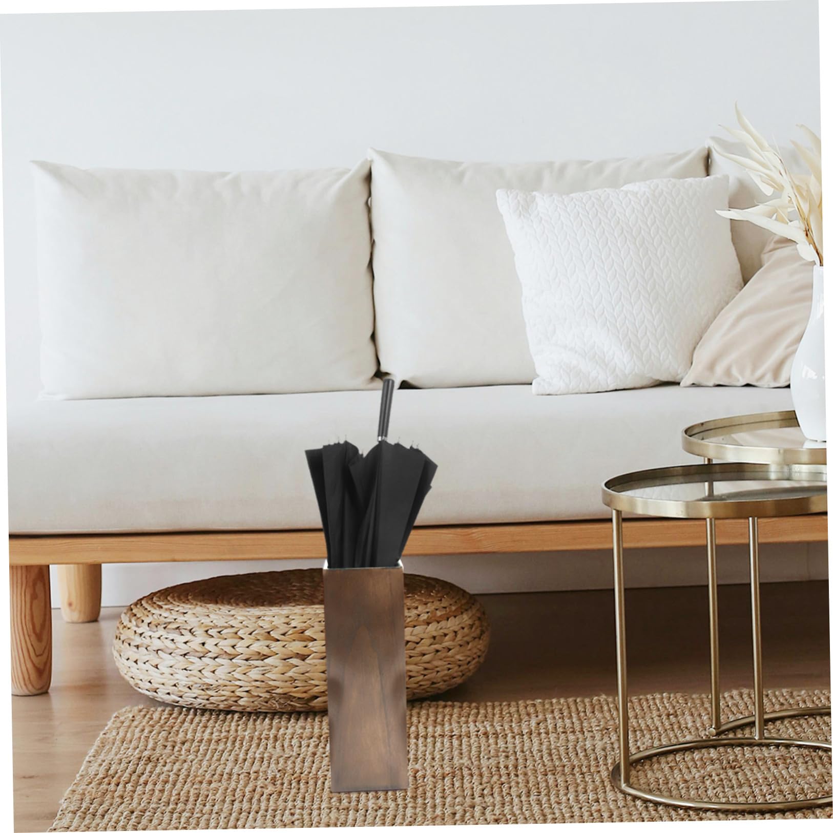 Didiseaon Outdoor Umbrella Holder in Legno Massello, Portaombrelli per Ingresso e Hotel, Contenitore per Ombrelli con Grande Capacità, 51,00 x 16,30 x 16,30 cm