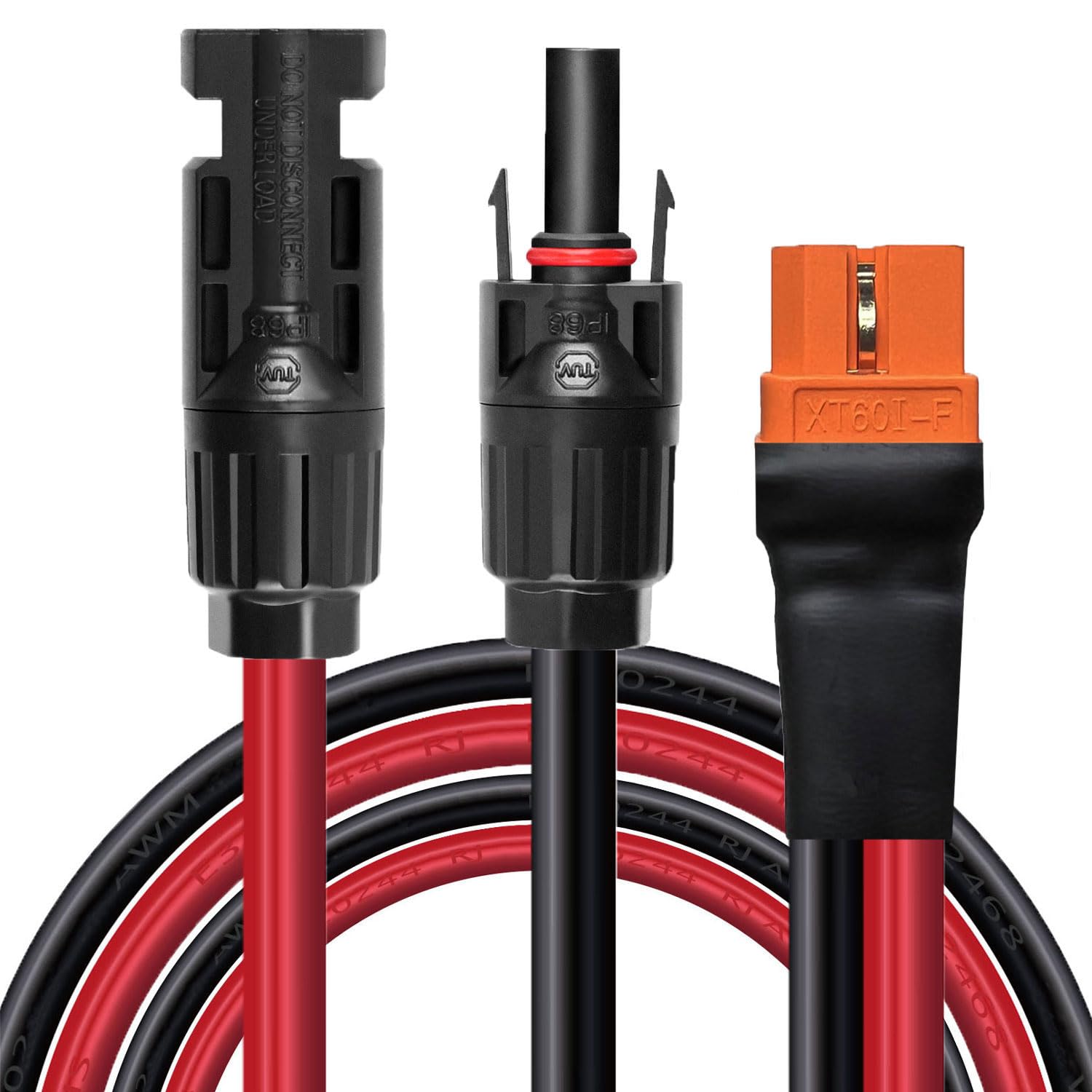 Cavo Solare XT60i 10AWG 6mm² Compatibile con Pannelli Solari Portatili e Power Station Portatili (0.6M)