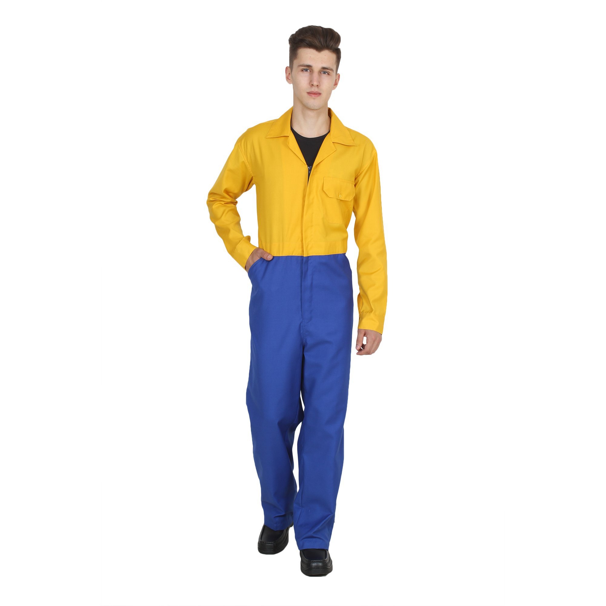 MixStuff Men's Yellow/Navy Full Sleeve Small Coverall (Boiler Suit and Dungaree)-picture-47