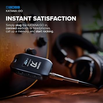 BOSS KATANA:GO | Personal Headphone Amplifier for Guitar & Bass | Ready-To-Play Sounds from Stage-Class Katana Amps | Advanced Spatial Technology | Edit Tones & Stream Backing Music via Bluetooth