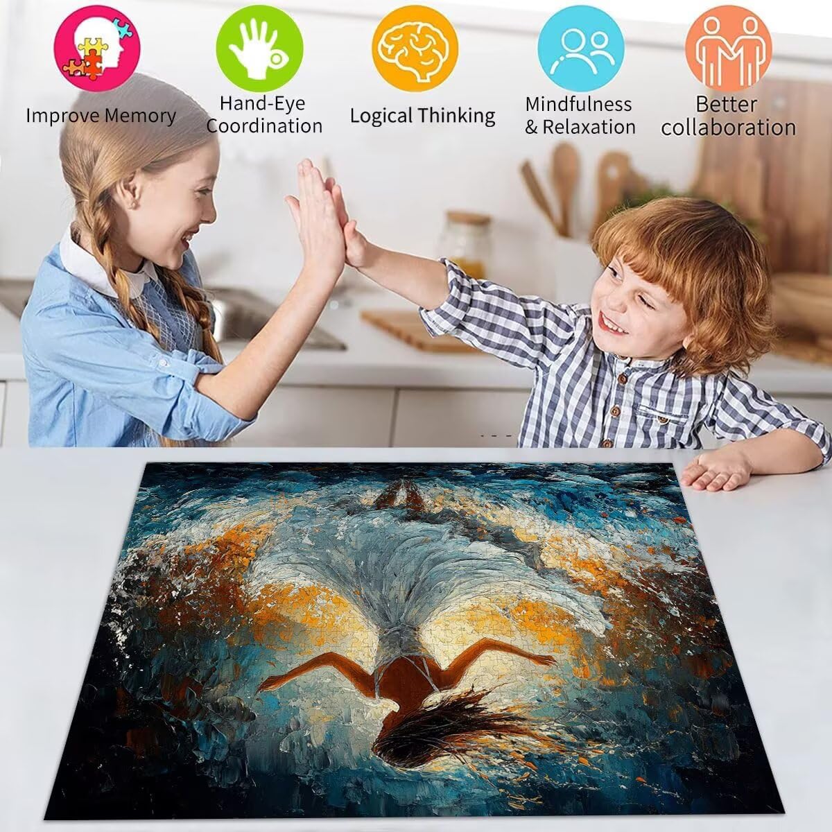 Puzzle Erwachsene 2000 Teile Frau Abstrakt Educa Jigsaw für Kinder ab 8 Jahren Mädchen Jungen, Erwachsene Impossible Klassische Puzzles Schwer, Anspruchsvoll Spielspaß, Als Geschenke 70x99cm t-788