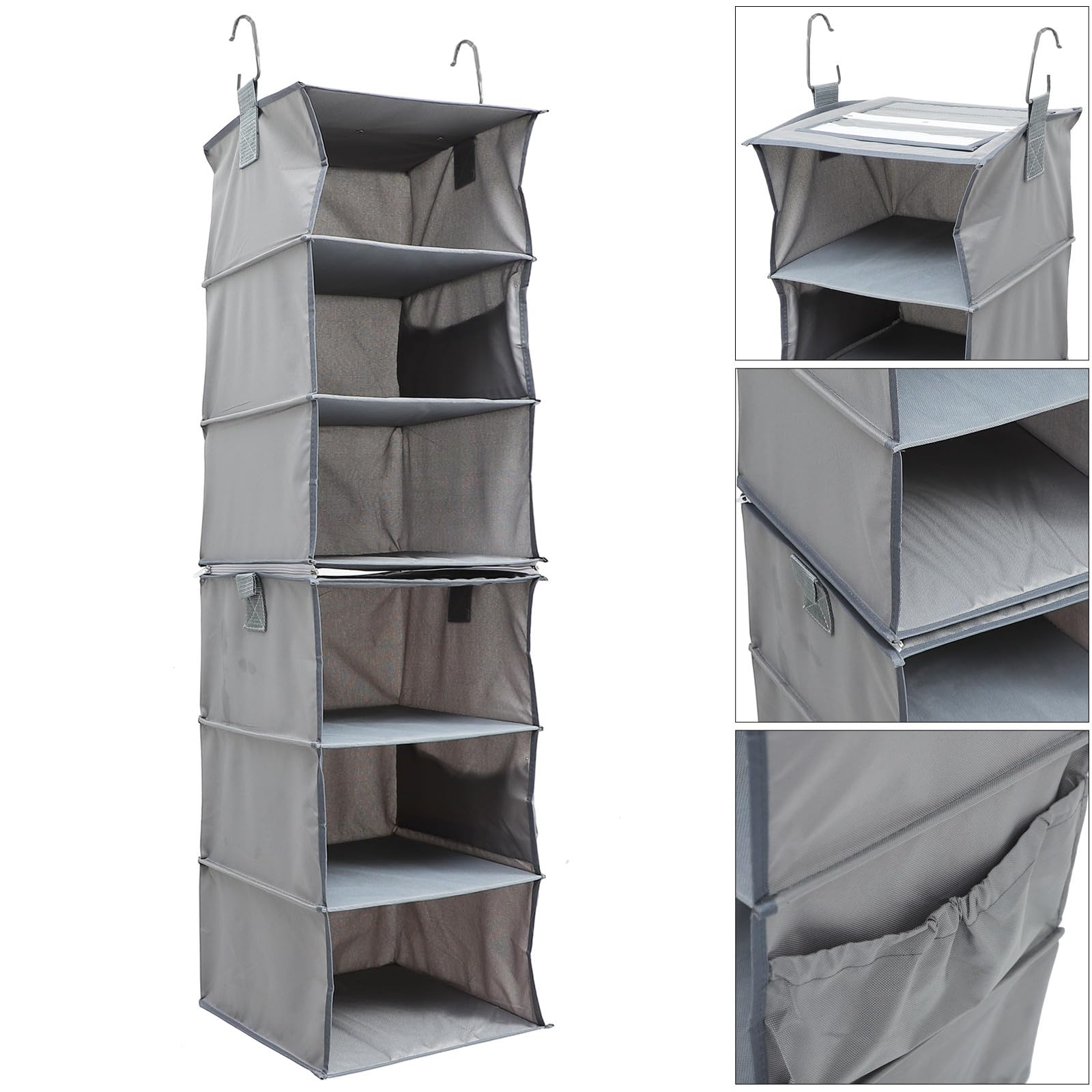Multilayer Hängeregal aus Oxford Gewebe Abnehmbarer Kleiderschrank Organizer für Kleidung Aufbewahrung Verschleißfest für Schlafzimmer und Schrankorganisation