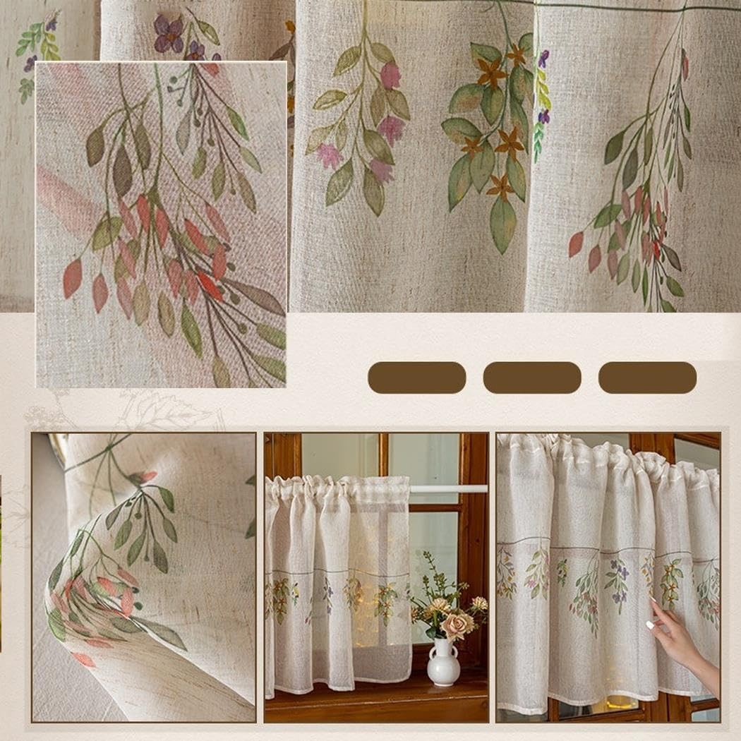 Zasłony lniane Draperia do wiejskiego domku