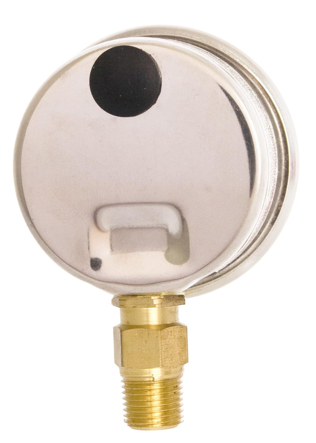 1-1/2" Oil Filled Vacuum Pressure Gauge - Stainless Steel Case, Brass, 1/8" NPT, Lower Mount Connection, 30HG/30PSI