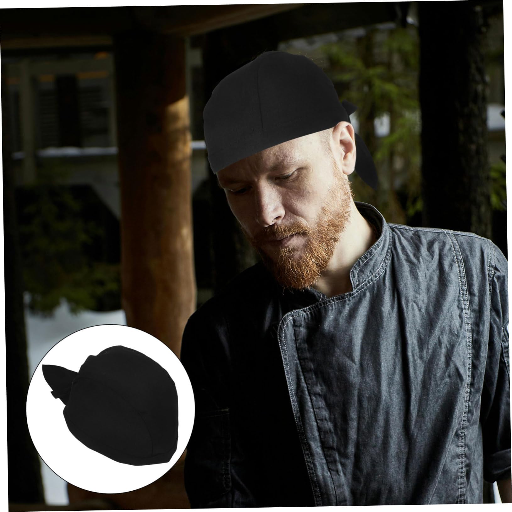GALPADA Cappello da Chef in Cotone Nero, 6 Pezzi, per Ristorante | Sala da Pranzo e Cucina, Stile Semplice e Classico, Adatto a Chef di Ristorante