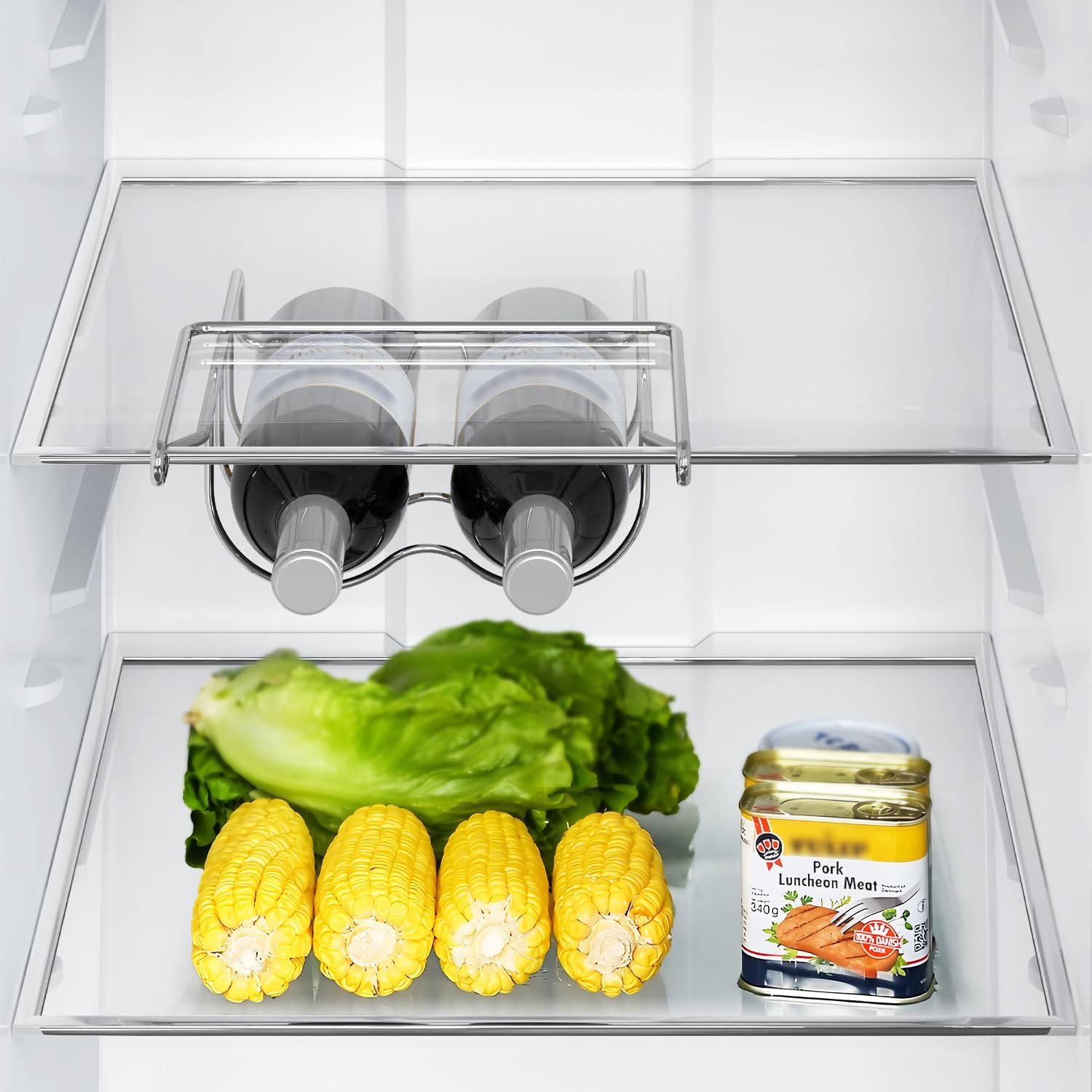 ALANO Wine Rack- Refrigerator Bottle Rack Holds 2 Bottles of Your Favorite Wine or Drink Universal Bottle Holder Will Fit Most Fridges for 10mm Shelves in Stainless Steel 304