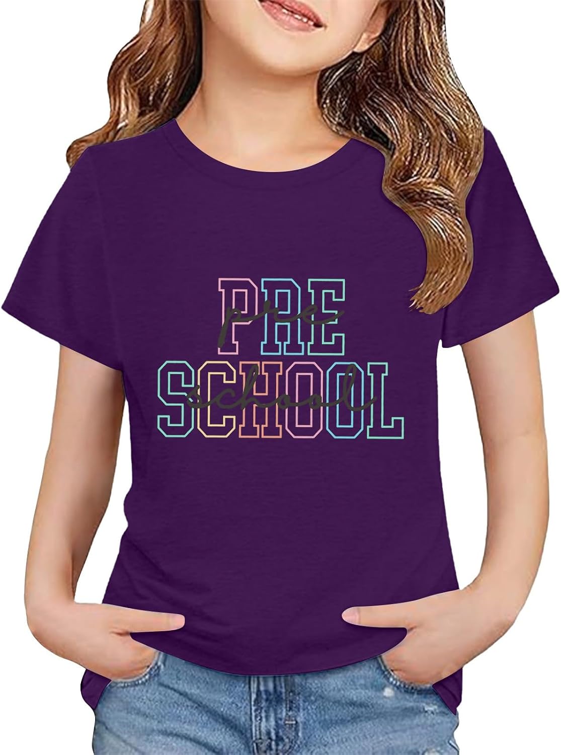 Kids Graphic T-Shirt Happy First Day of School Short Sleeve Tees for Girls Boys Second Grade Letter Print Top Casual Tees