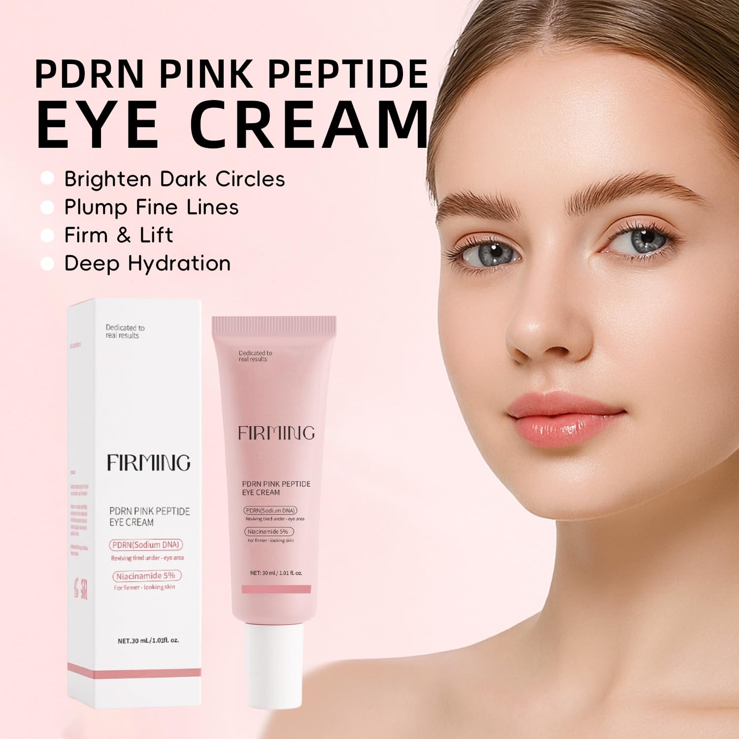 Mtmult Eye Cream Anti Aging Salmon DNA PDRN Pink Peptide Skin Care with 5% Niacinamide, Retinol, Peptides, Sodium Hyaluronate | Eye Treatment for Fine Lines, Dark Circles | 1.01fl.oz - Image 2