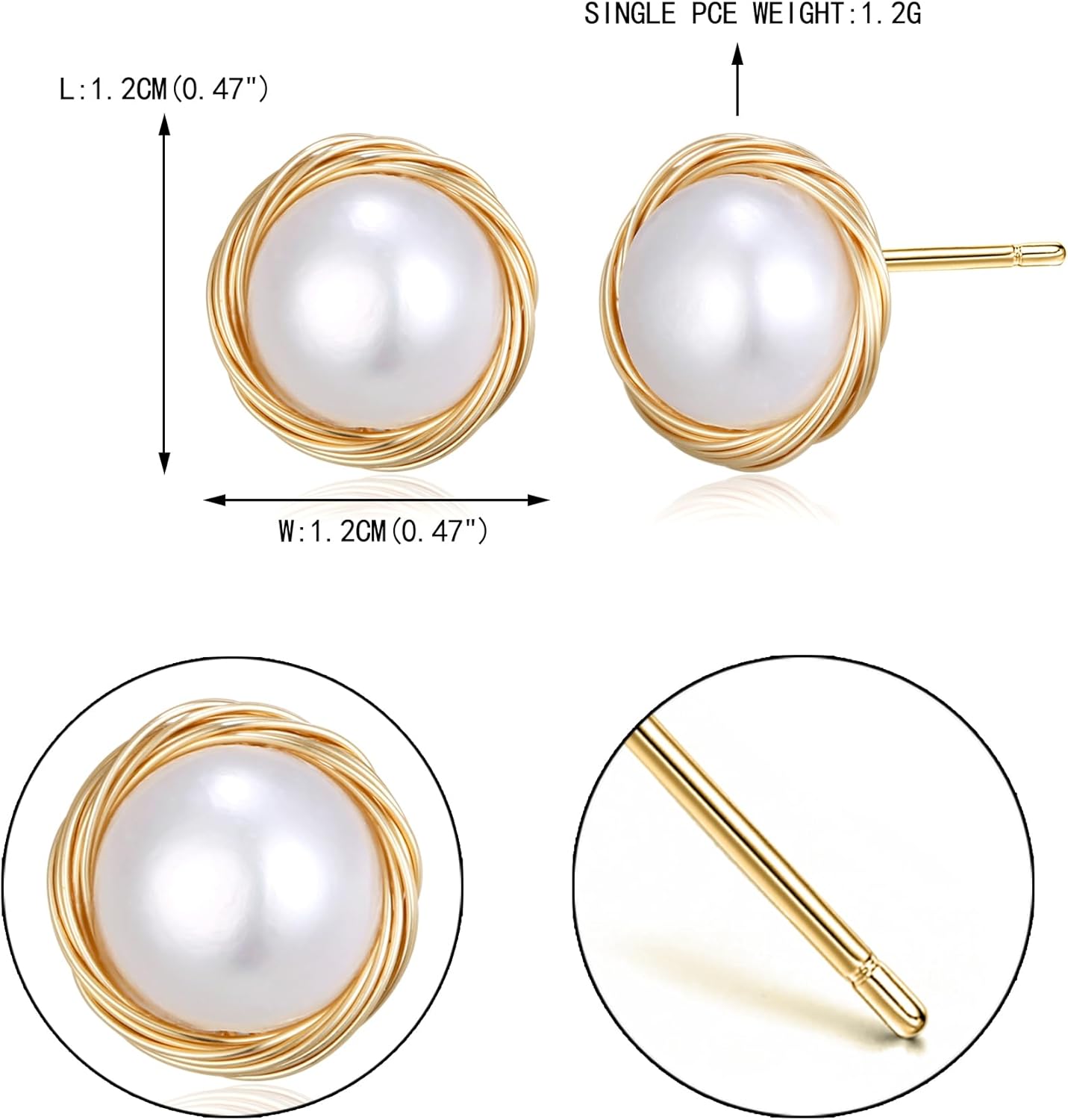 EVER FAITH Fashion Pearl Stud Earrings Hypoallergenic Wedding Anniversary Prom Birthday Jewelry Gifts for Women - Image 7