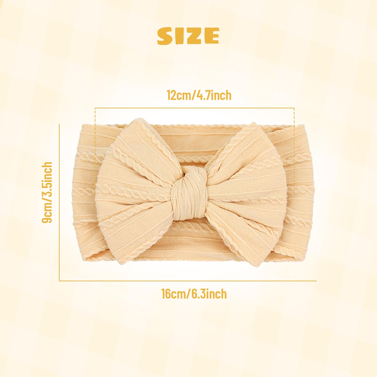 Cinaci 5 Pieces Soft Stretchy Baby Girl Wide Headbands with Bow Headwraps Hair Bows Bands Accessories for Baby Boys Girls Newborns Infants Toddlers - Image 2