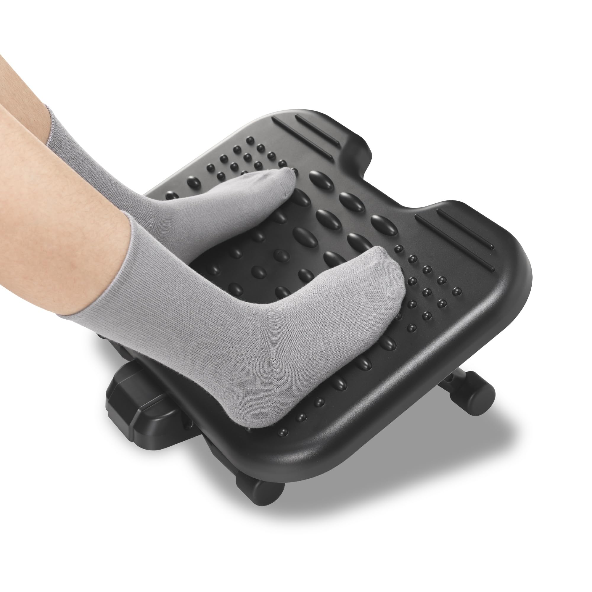 Kensington Adjustable Ergonomic Foot Rest - SoleMassage under desk foot rest for improved posture, siatica and orthopedic relief with stimulating massage surface - Black (56155EU)