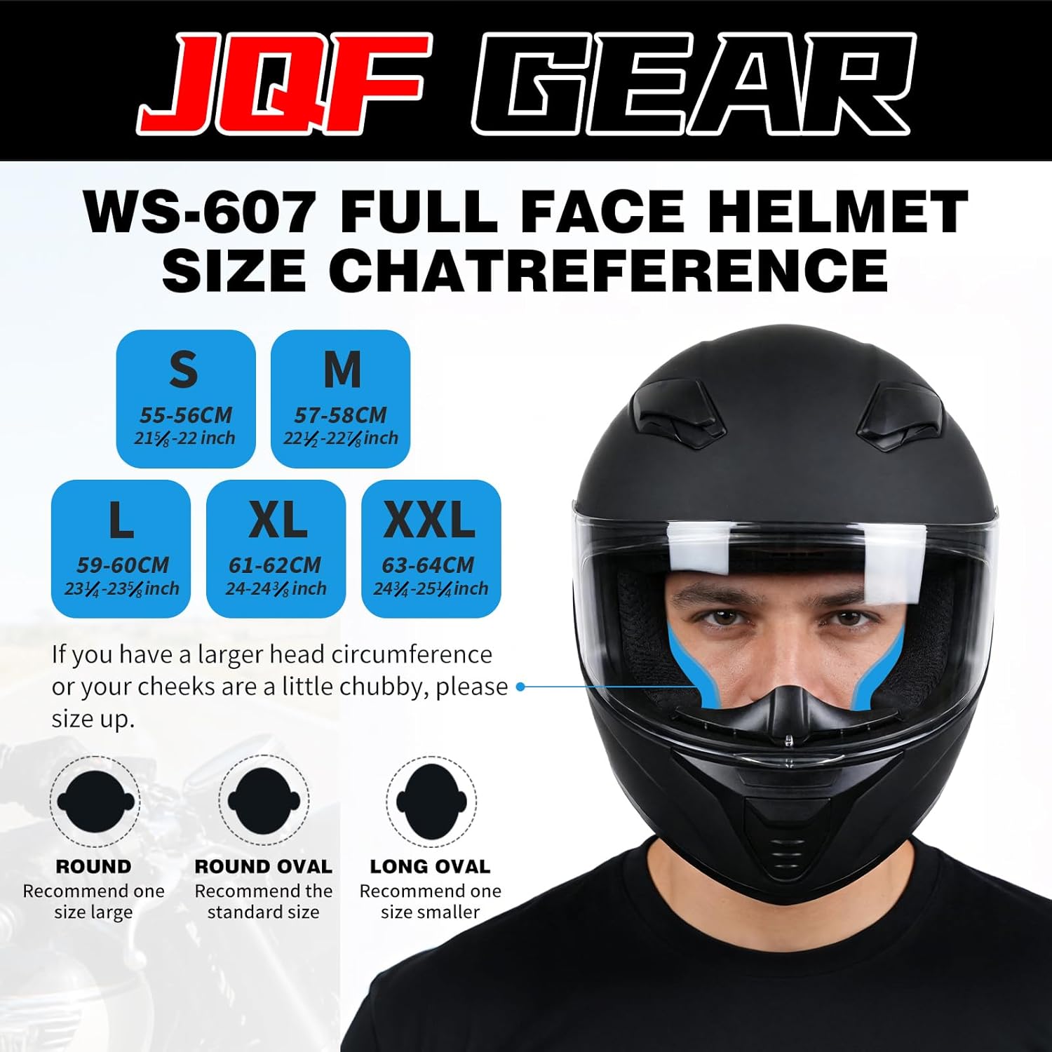 Full Face Motorcycle Helmet WS-607 DOT Approved Motorbike Racing Street Bike Helmets for Adults with Visor