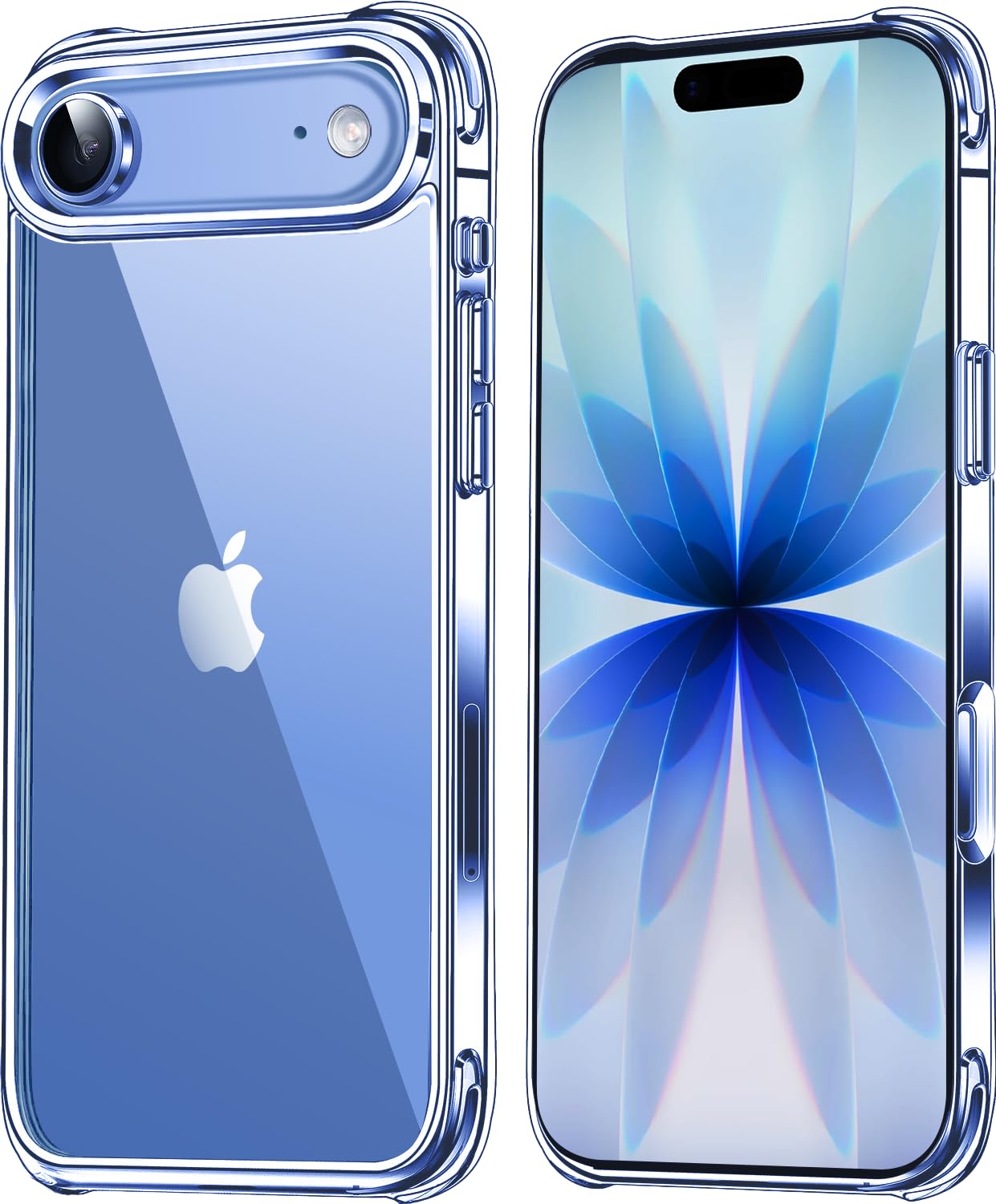 Mkeke for iPhone Air Case Clear, [Not Yellowing] [Military-Grade Drop Protection] Protective Clear for Apple iPhone 17 Air Case with Shockproof Bumper