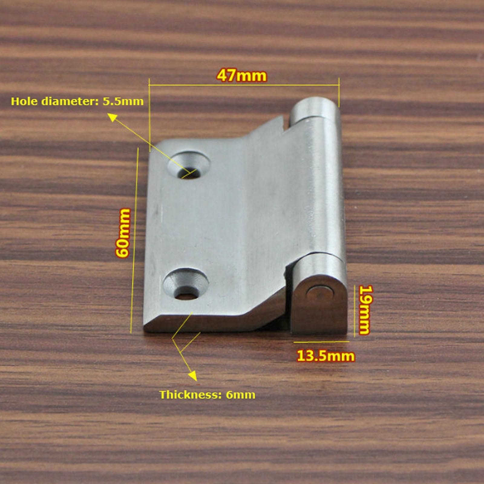 Bisagra de puerta acero inoxidable 304 alta resistencia, 4,5/6 mm espesor, bisagra industrial carga, acabado cepillado for puertas pesadas(S)