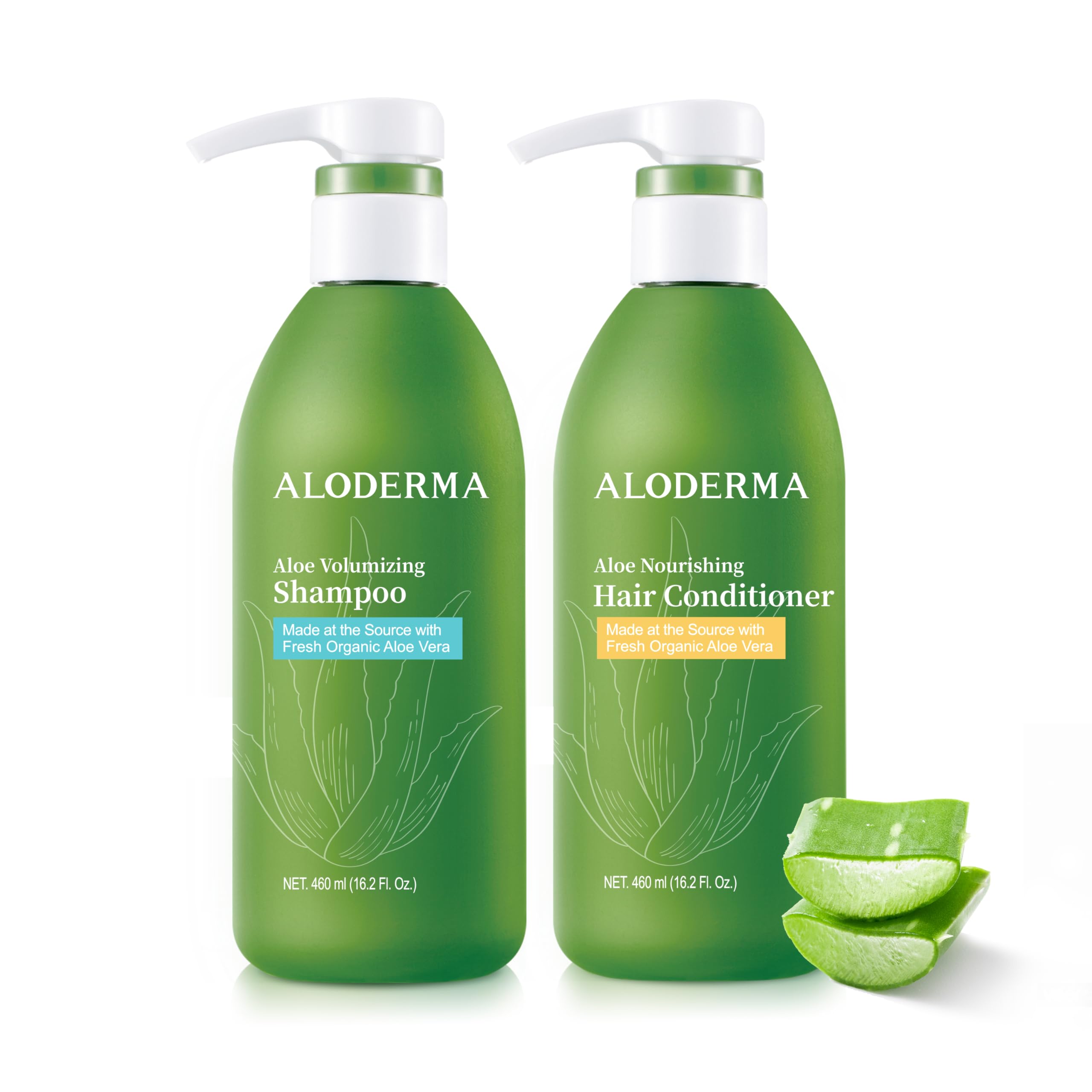 Amazon.com : Aloderma Aloe Vera Hair Care Set: Volumizing Shampoo,  Nourishing Conditioner : Beauty & Personal Care