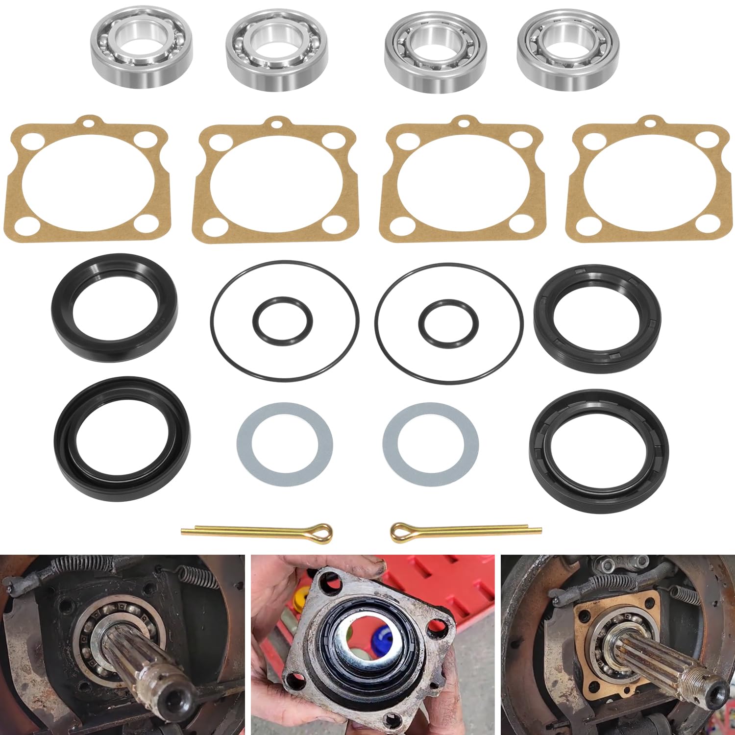 VW Type 1 Rear IRS Bearing Kit with Seals Both Rear IRS Swing Axles Bearing Seal Kit for Vw Volkswagen Type 1 Bug/GHIA 1968-1979, Type 3 Squareback, Fastback, Notchback, Super Beetle