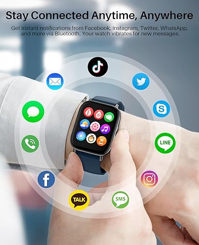 Miniatura 3 de Reloj inteligente para Android para hombres y mujeres, pantalla táctil de 1.91 pulgadas con monitor de sueño de oxígeno en sangre y frecuencia