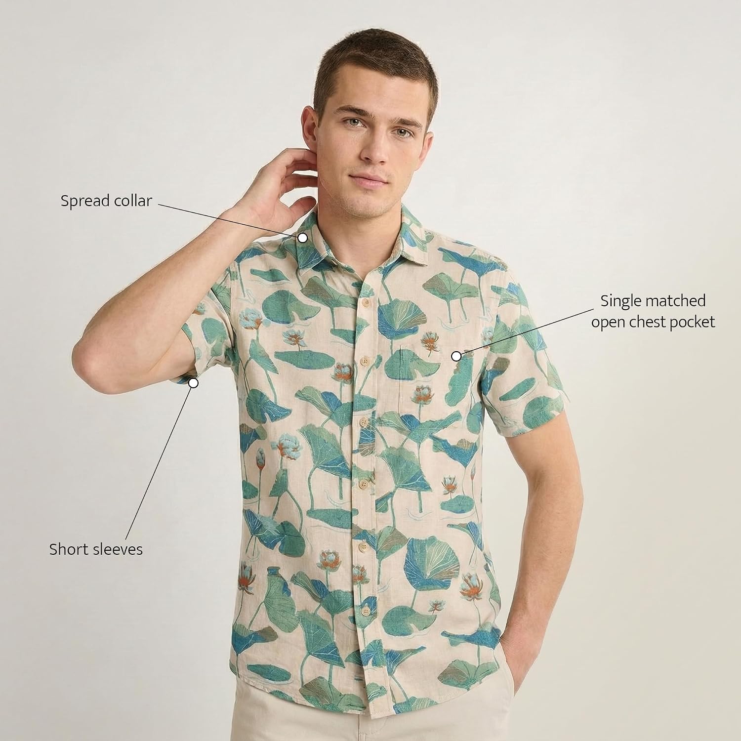 Pendleton Dawson Linen Shirt, Soft Linen-Rayon Blend, Spread Collar and Matched Chest Pocket