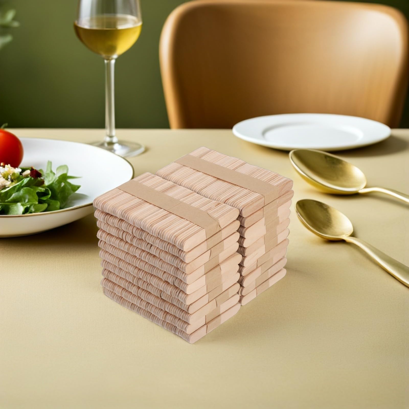 Alipis Palitos de Madera para Manualidades 1000 Unidades Palitos de Helado Naturales 65X10X2 MM Material Seguro y Lijado para Bricolaje Decoración Proyectos Escolares y Arte Infantil
