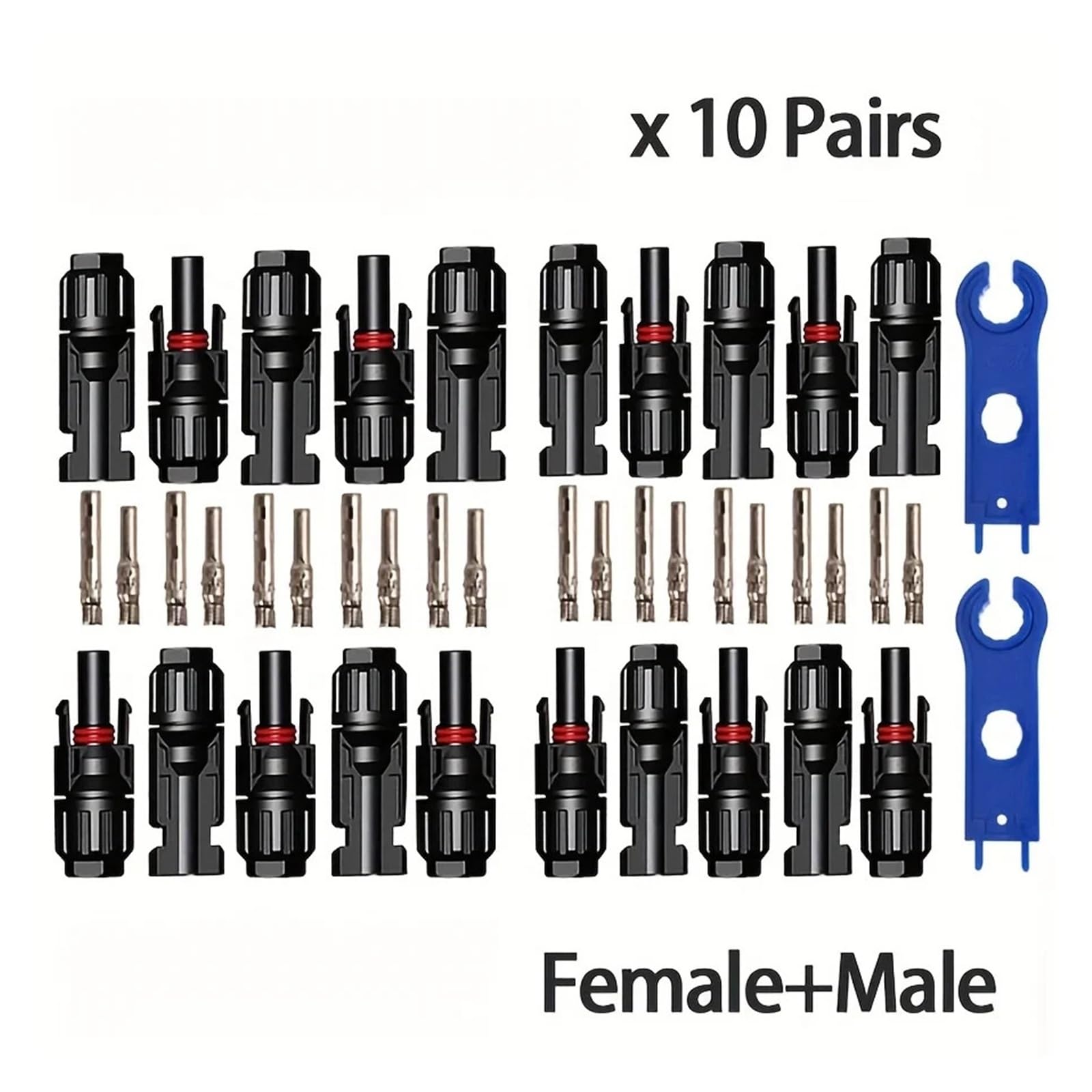 solar stecker 200/100/40/20/10 Pcs DC Solar Connector 1000V30A Panel Stecker Anschlüsse Kit for PV/MC Kabel 2.5/4/6mm2(60pcs(30pairs))