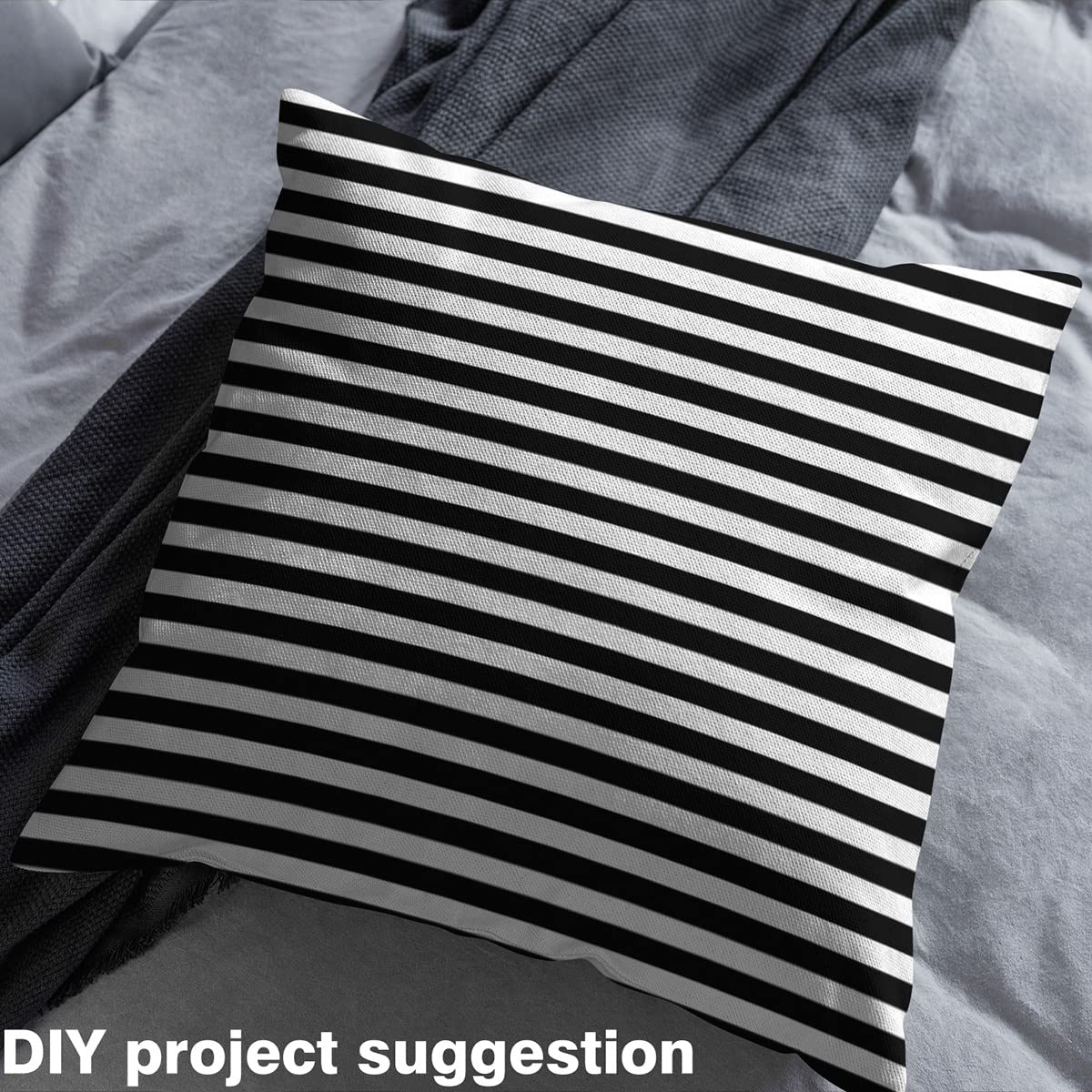 Striped Upholstery Fabric for Chairs Black and White Stripe Fabric by The Yard Farmhouse Ticking Stripes Decorative Fabric for Quilting Sewing Horizontal Stripes Abstract Gothic Fabric 1 Yard - Image 4