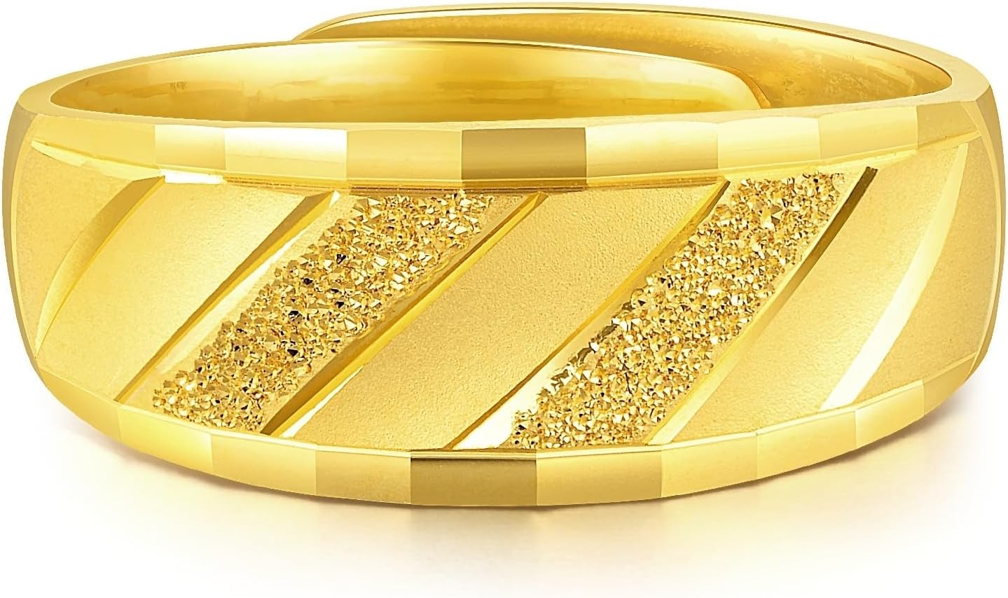 CHOW SANG SANG 999.9 24K Pure Gold Chinese Gifting Collection Minimalist AdjustableRing for Women & Men 82813R Price-by-Weight 6.73g Gold [Size Adjustable]