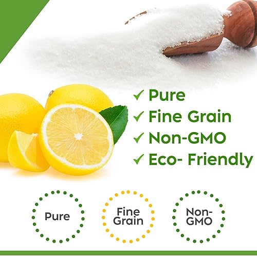 Miniatura 3 de Green Piece Ácido cítrico puro grano fino 100% natural, 16 onzas, bolsa resellable hecha