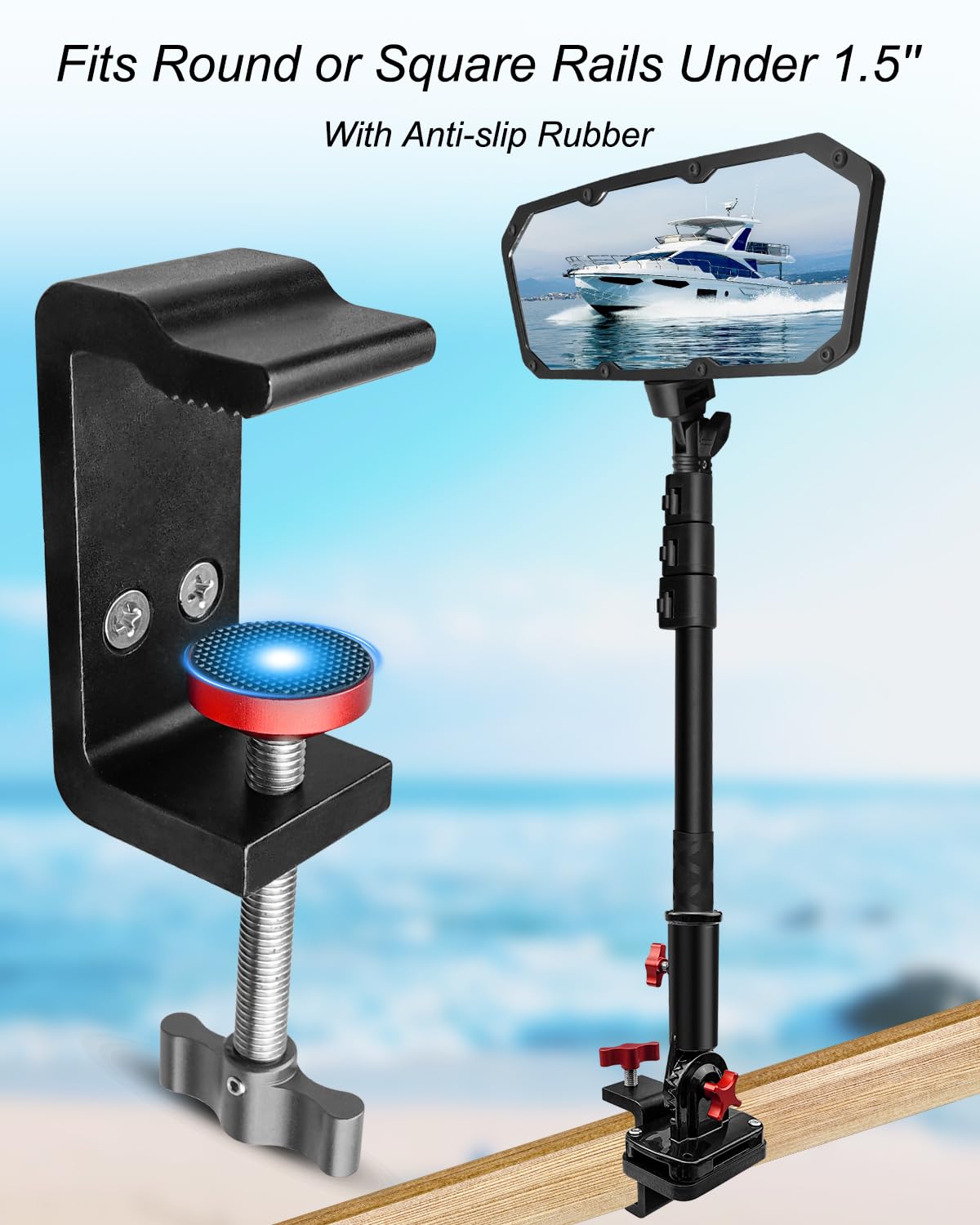Snapklik.com : Pontoon Boat Rear Mirror, 4.7