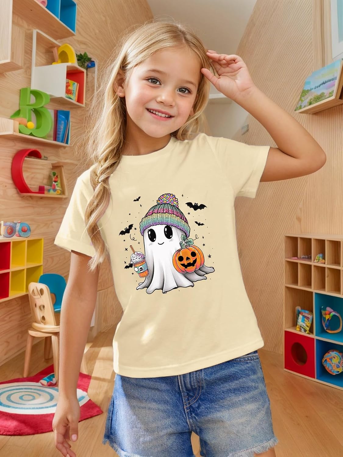 Toddler Halloween Shirt Baby Boy Girls Ghost Pumpkin Tshirts Kids Fall Spooky Season Short Sleeve Tee Tops - Image 2