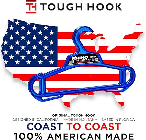 Miniatura 10 de Tough Hook Rhino Hanger  Paquete de 8  The Everyday for Everything Hanger  Fabricado en Estados Unidos  Capacidad de carga de 200 libras  Grado