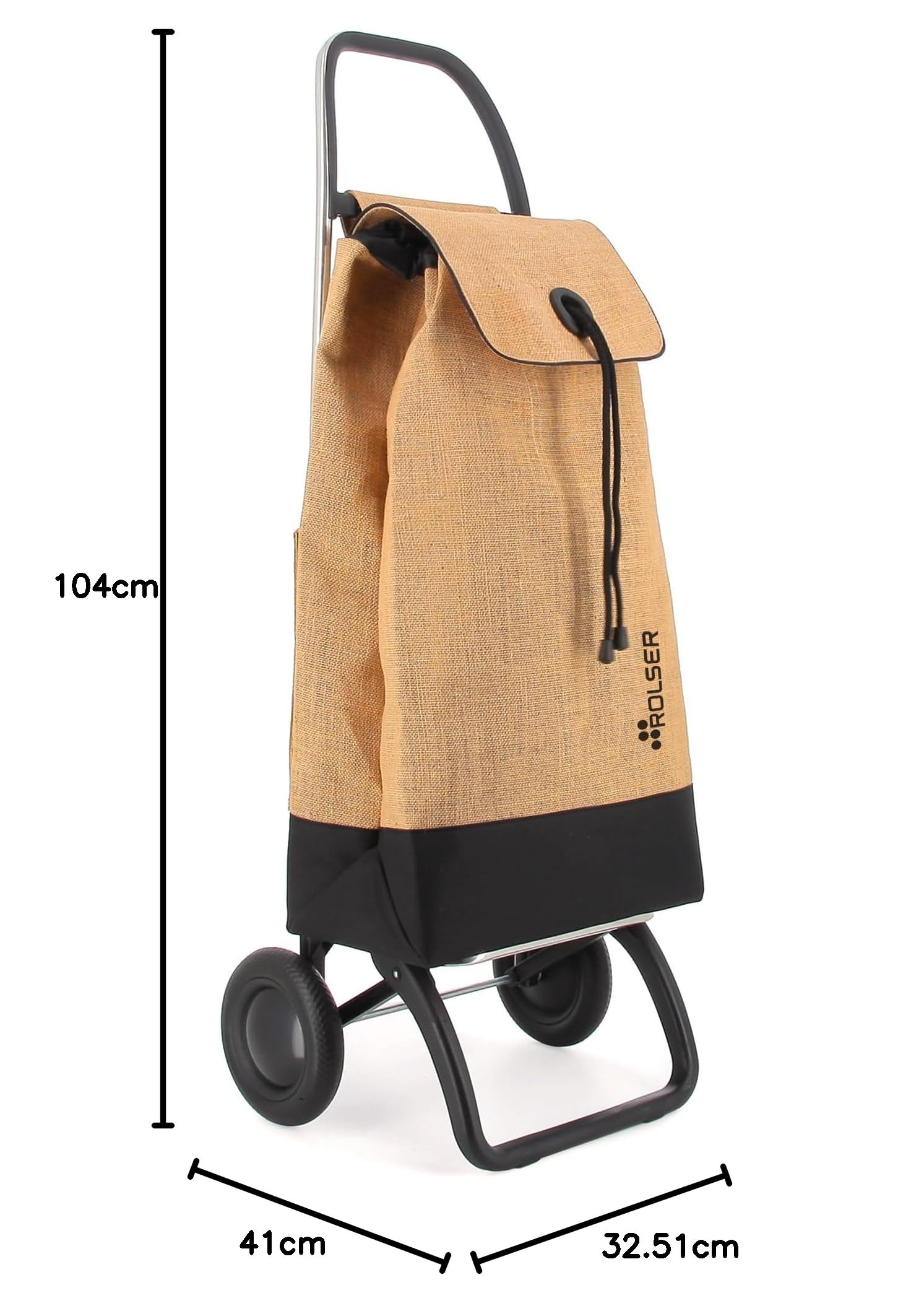 Carrello Portaspesa Rolser I-Max Yute Bi 2 ruote - Natural Nero