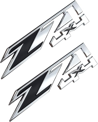 Aimoll 2 emblemas Z71 4x4 de repuesto para GMC Chevy Silverado Sierra Tahoe Suburban New 1500 2500 3500 (cromo negro 1)