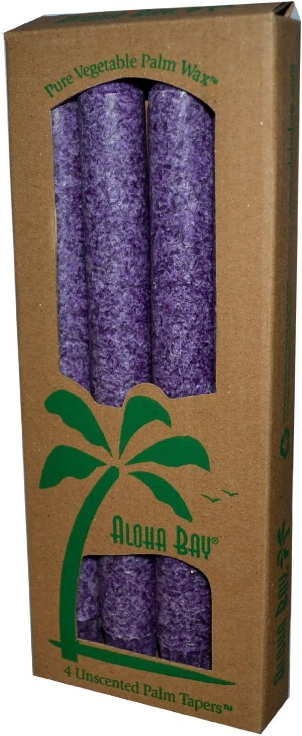 Aloha Bay Palm Tapers Unscented Violet Candles 4 Pack(s)
