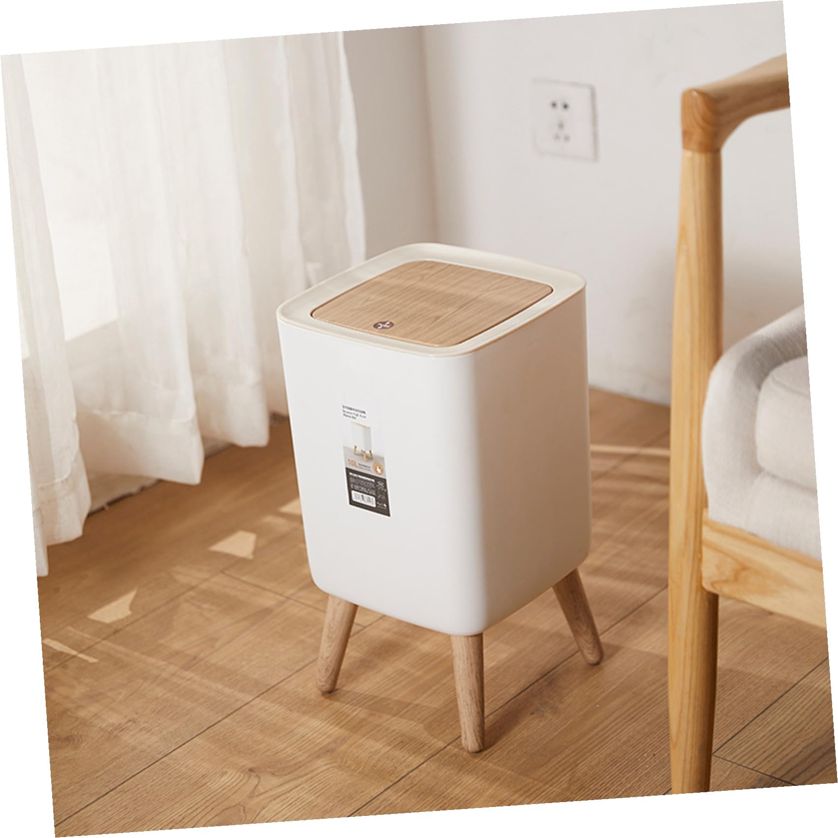 PRETYZOOM Poubelle à Pression 10 L en PP et ABS Cuisine et Salle de Bain