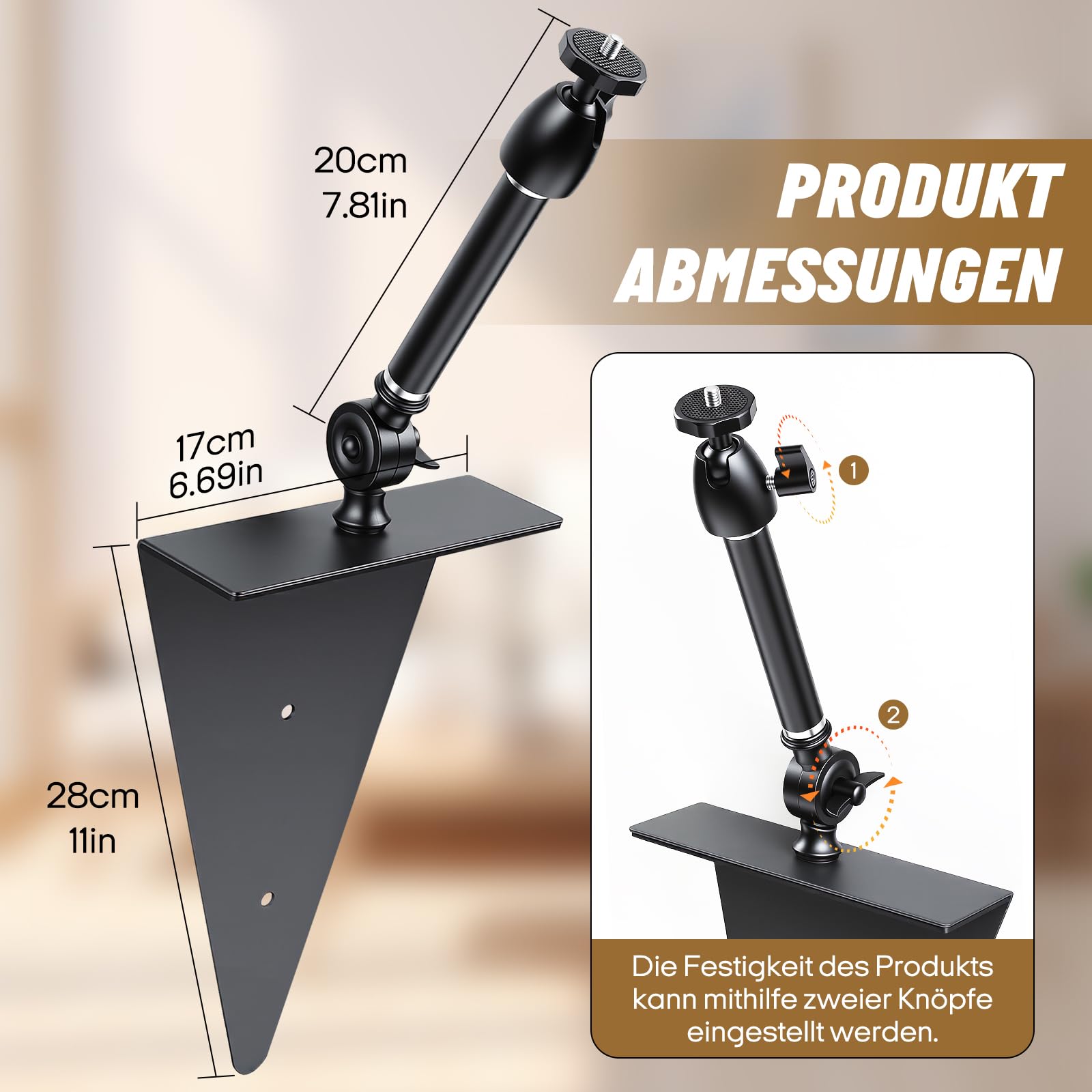 Supporto per proiettore letto e divano, lunghezza 20 cm, design nascosto, compatibile con proiettori XGI-MI Nebu-la Van-KYO Ep-Son (20 cm)