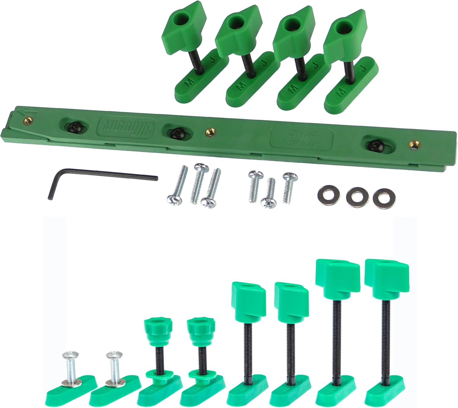 MICROJIG Zeroplay 360 Sled Kit and Dovetail Track Variety Hardware (8 pack) for Table Saw Sleds, Includes Project Plans