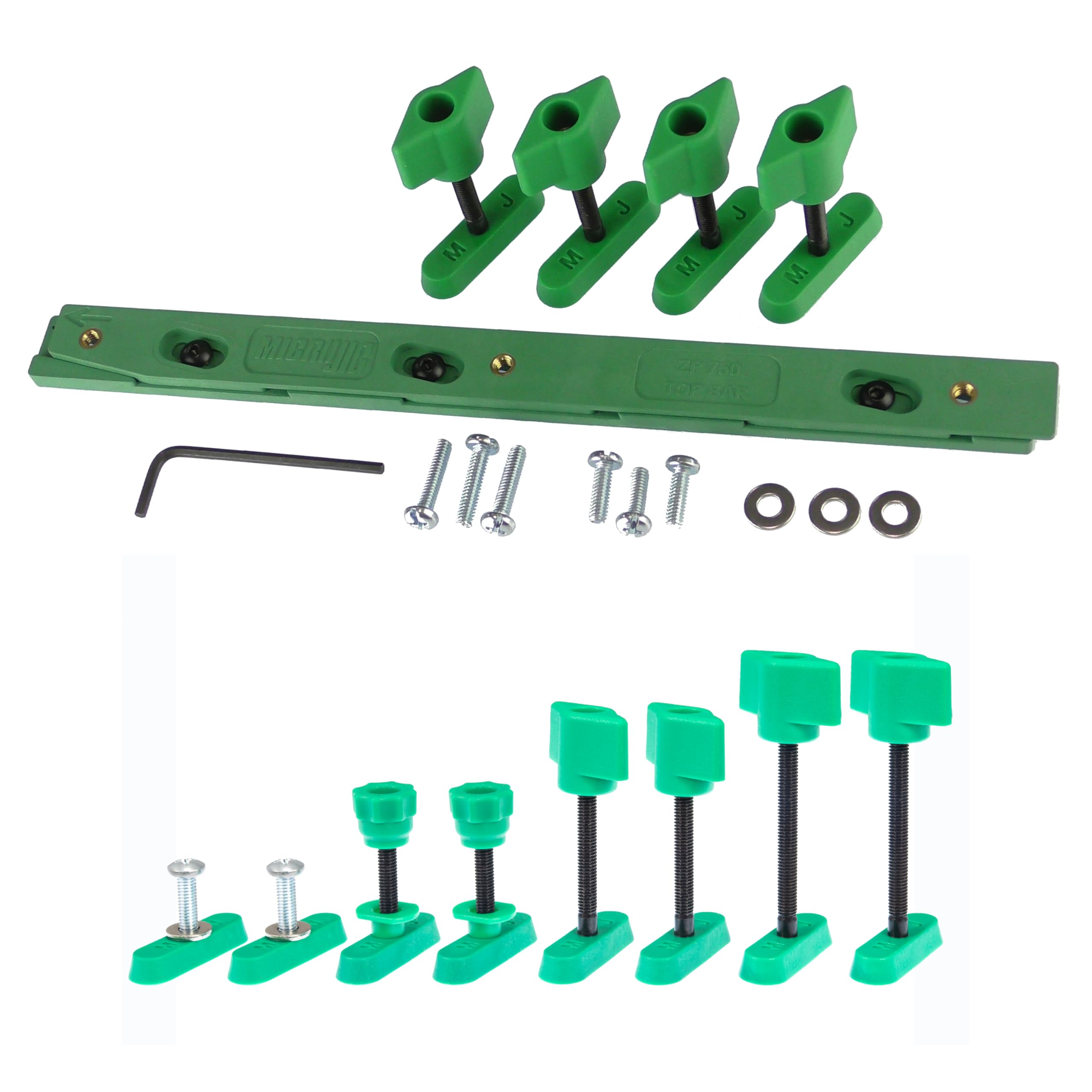 MICROJIG Zeroplay 360 Sled Kit and Dovetail Track Variety Hardware (8 pack) for Table Saw Sleds, Includes Project Plans