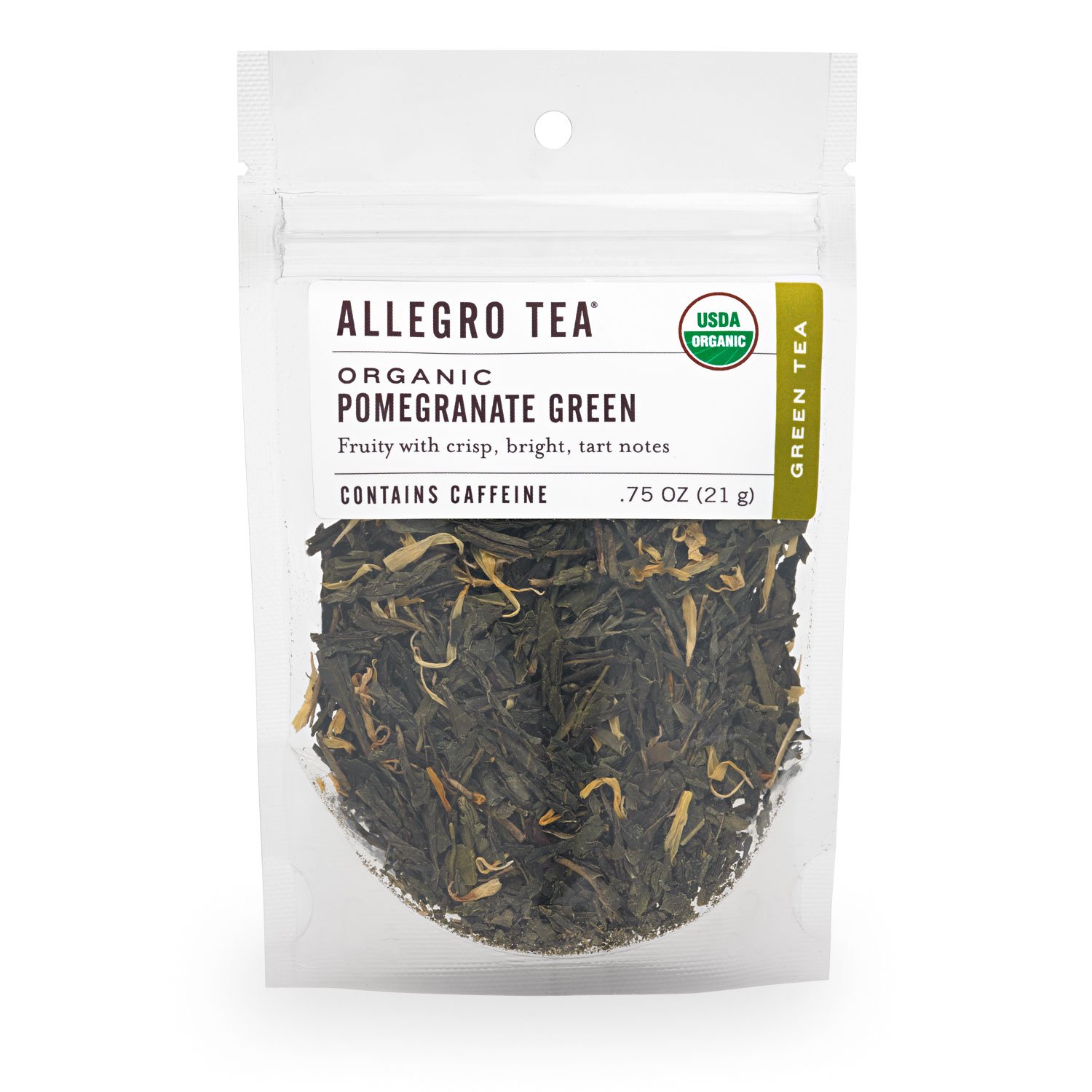 Allegro Tea, Organic Pomegranate Green, Loose Leaf Tea, 0.75 ozUSDA Organic