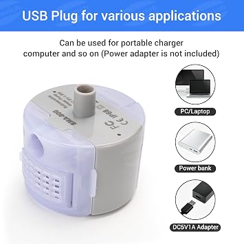 Cat Water Fountain Replacement Pump SMA-800 Silent Submersible | Ultra-Quiet Motor with LED Light, IP68, 1.5W Low Power Consumption USB Pump, for Stainless Steel Cat Water Dispensers