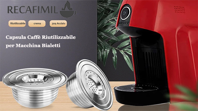 2 Filtri Caffè Metallici Riutilizzabili + Spazzola – Acciaio Inox – Diametro 6,1 Cm