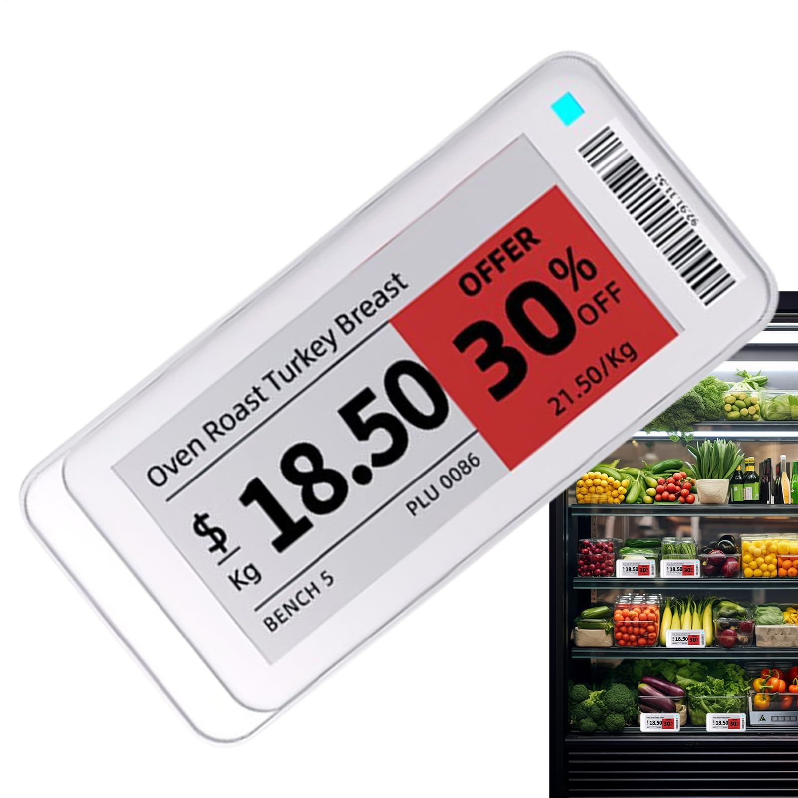 Digital Business Signages, Electronic Shelf Label, Smart Control Waterproof Signages, E Ink Display Screen, Wireless Signage for Offices Restaurant Indoor Outdoor Library Garage Fridge Clothing