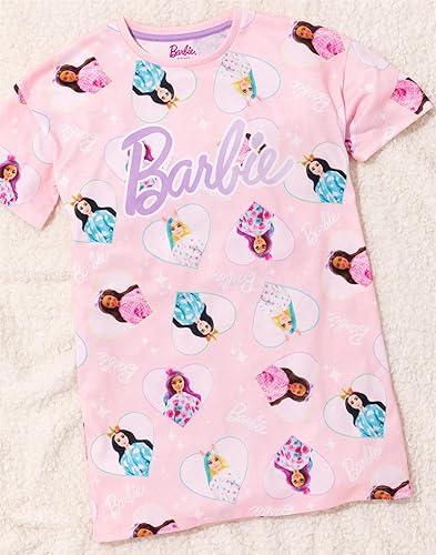 Miniatura 2 de Barbie Pijama para niñas Camisón rosa de manga corta para niños Camisón gráfico estampado de unicornio y muñeca de moda