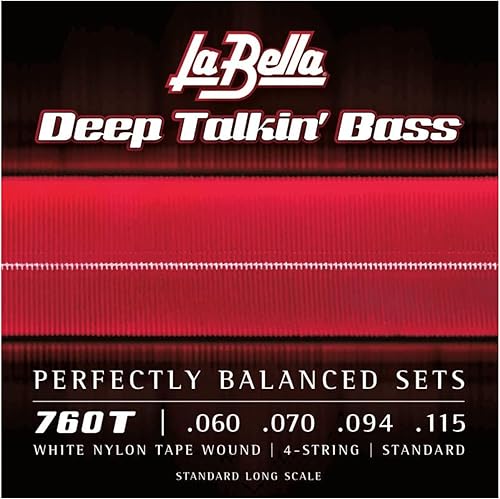 La Bella 760T Cinta de Nylon Blanco Wound Standard Bass Guitar String