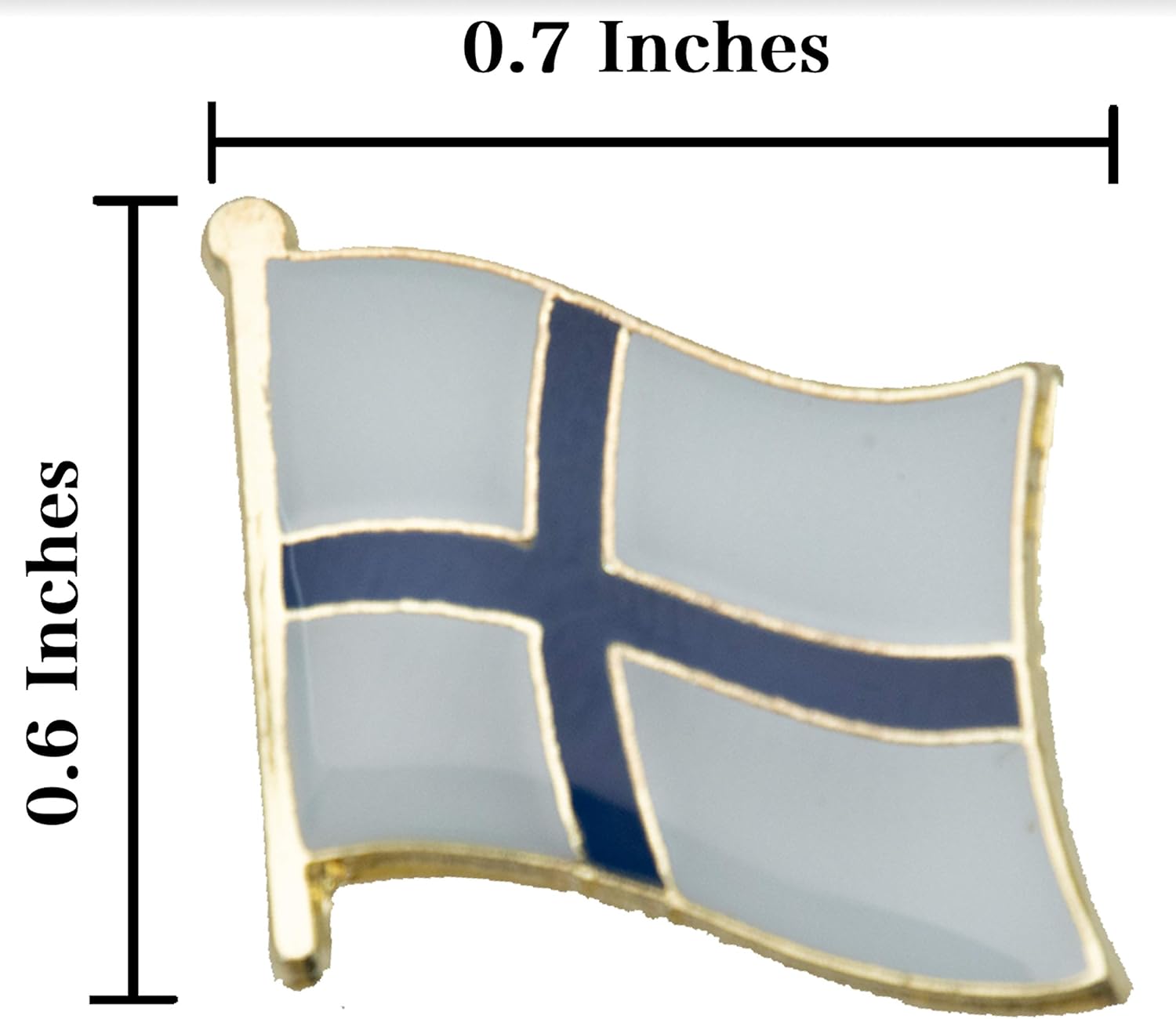 A-ONE - Finland Iron On Patches+ Finland Flag Pin Badges, Heat-Seal Adhesive Backing to Sew or Iron on Fabric, Metal Pin NO.061A