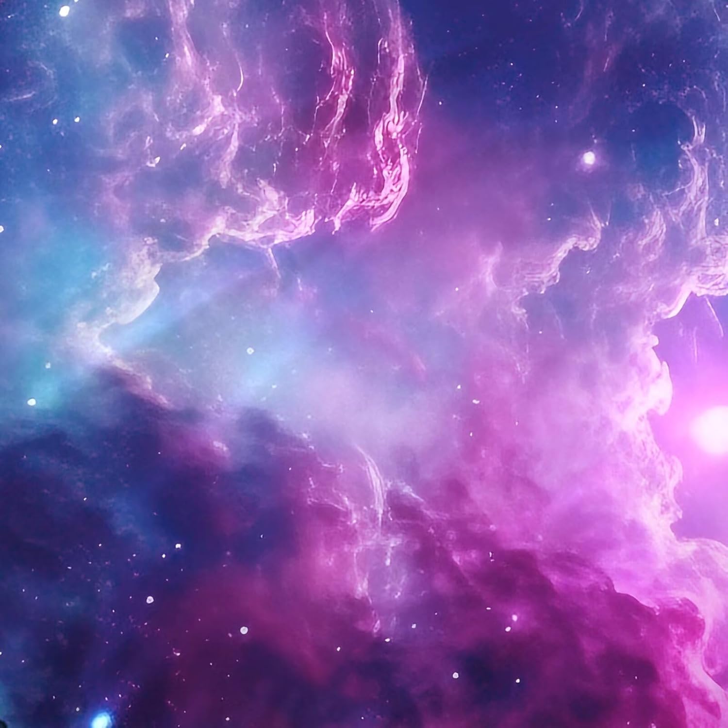 Purple Galaxy Bedding Set Queen Kids Teens Girls Boys Starry Sky Fitted Sheet Space Universe Star Design, Home Decorative 3 Pcs Bedding Decor Set with 1 Flat & 2 Pillowcases