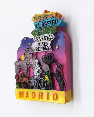 Miniatura 3 de Madrid España - Imán para nevera, colección de regalo, decoración para el hogar y la cocina, etiqueta engomada magnética Madrid España imán para