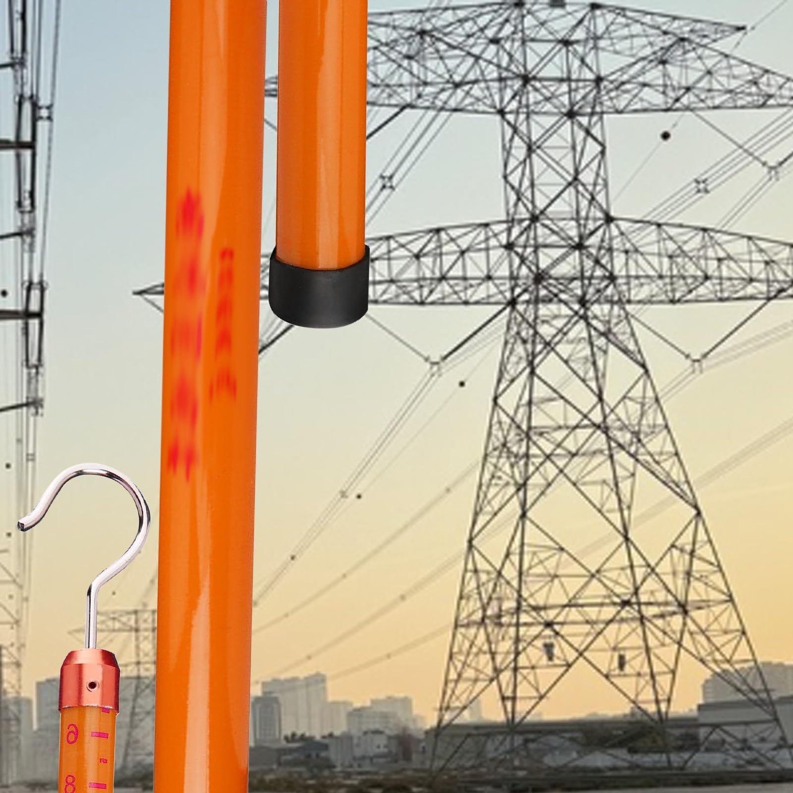 Mât de Mesure Haute Tension, Perche de Mesure Portable et réglable – Mât de Mesure léger de 15 m (49,2 pi) pour l'arpentage, résine époxy Durable, idéal pour Les Professionnels et Les bricol