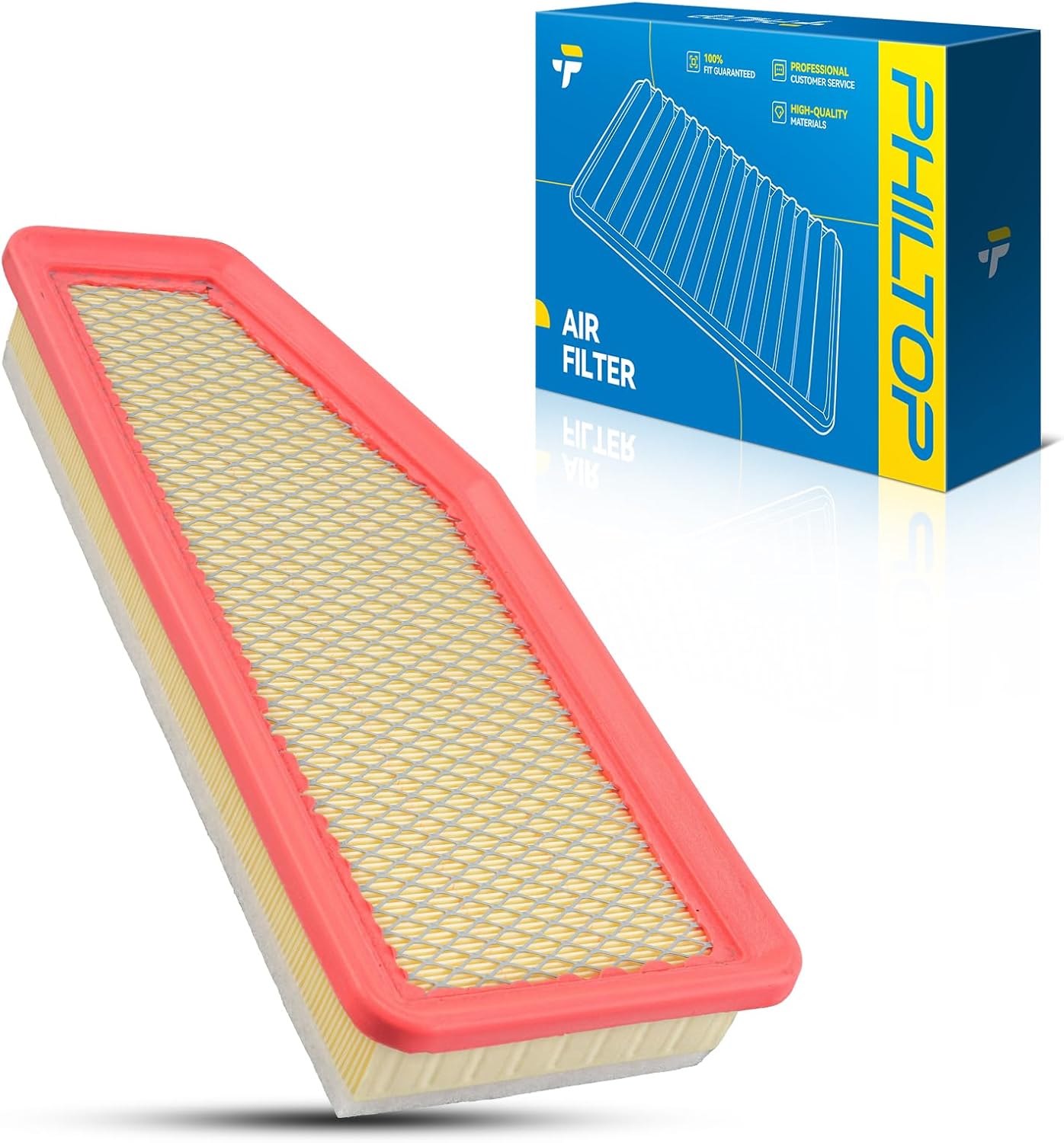 PHILTOP Engine Air Filter, Compatible with CA12372 Jeep Cherokee 2019, 2020, 2021, 2022, 2023, Flexible Panel, Improved Engine Airflow